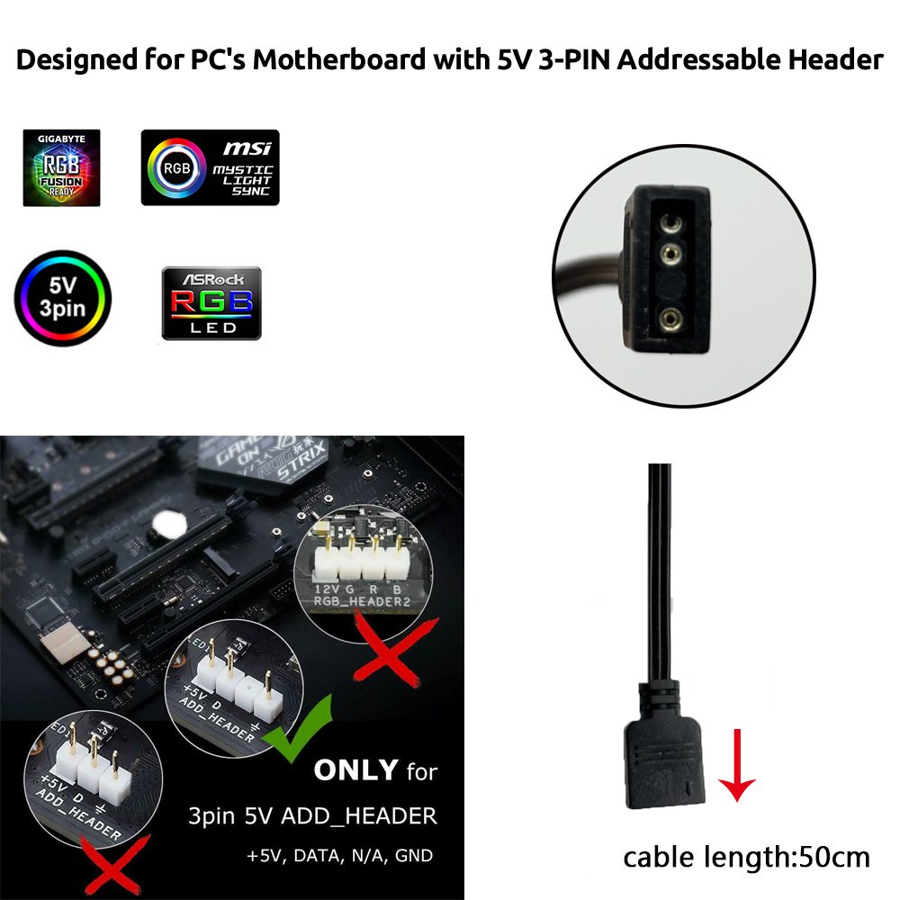 5V ARGB 3Pin Header for Asus A - Photography Lighting Game review and price