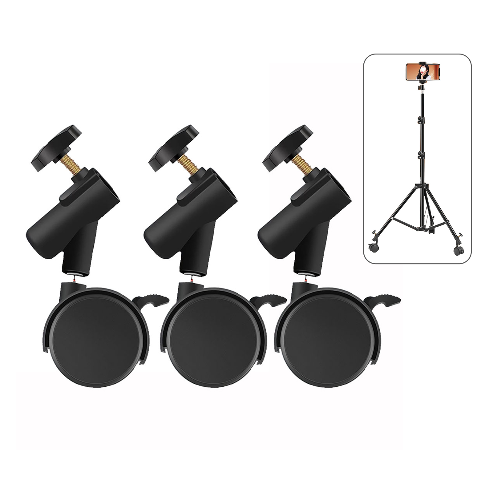 3pcs/set Flexible  Casters Whe - Photography Lighting Tool review and price